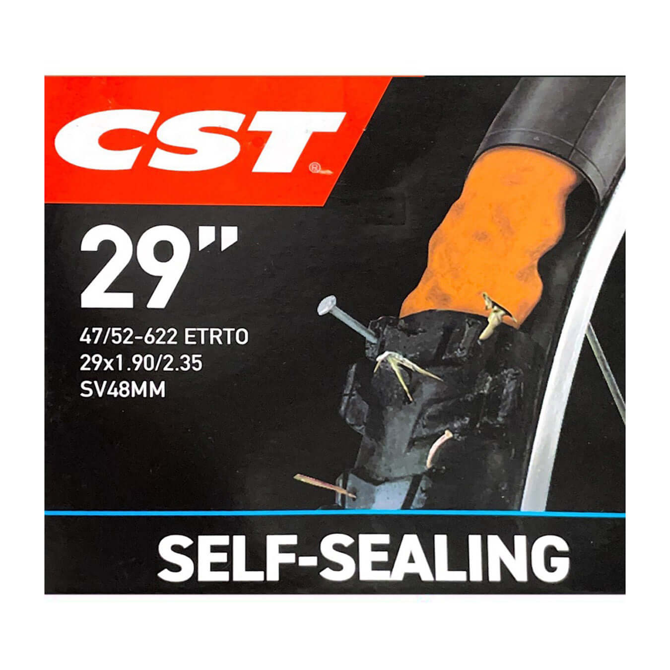 Tube Self Seal 29 x 1.9-2.35 - Schrader Valve 48mm - Black