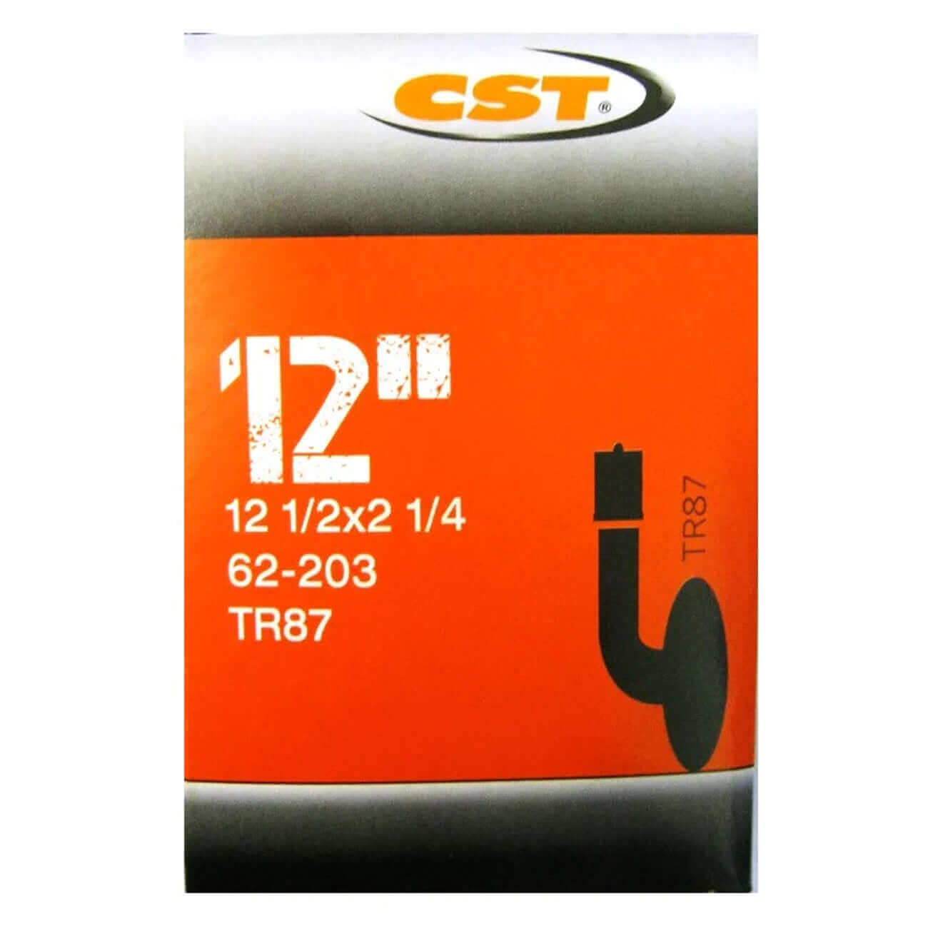 Tube 12 x 1/2 x 2 x 1/4 - Schrader Valve Bent Valve for Prams - Black